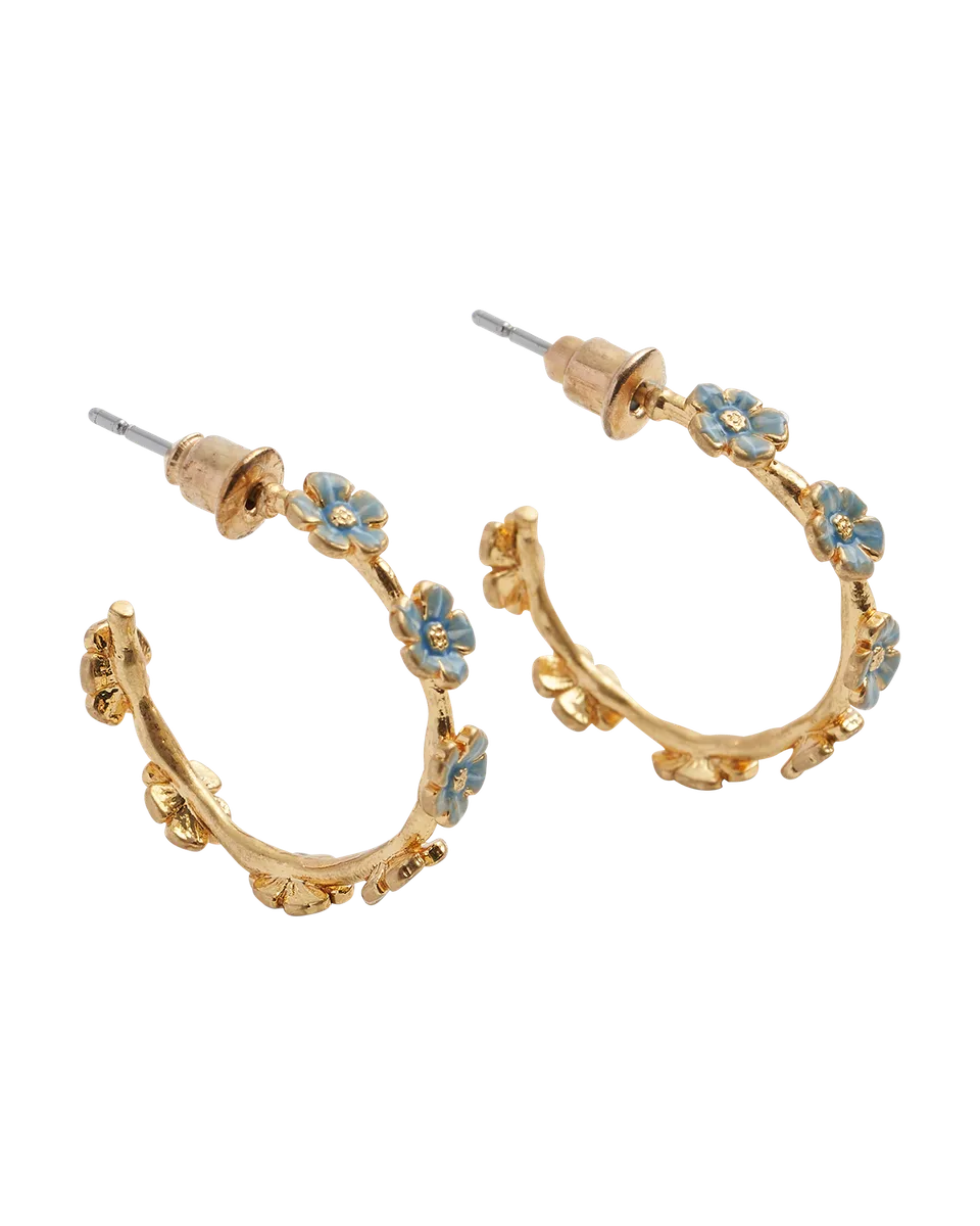 fable-england-forget-me-not-stud-hoop-ohrringe-gold image 1
