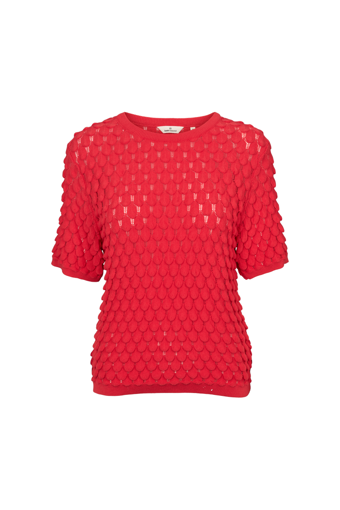basic-apparel-cilla-ss-sweater-strickpullover-flame-scarlet-bio-baumwolle image 1