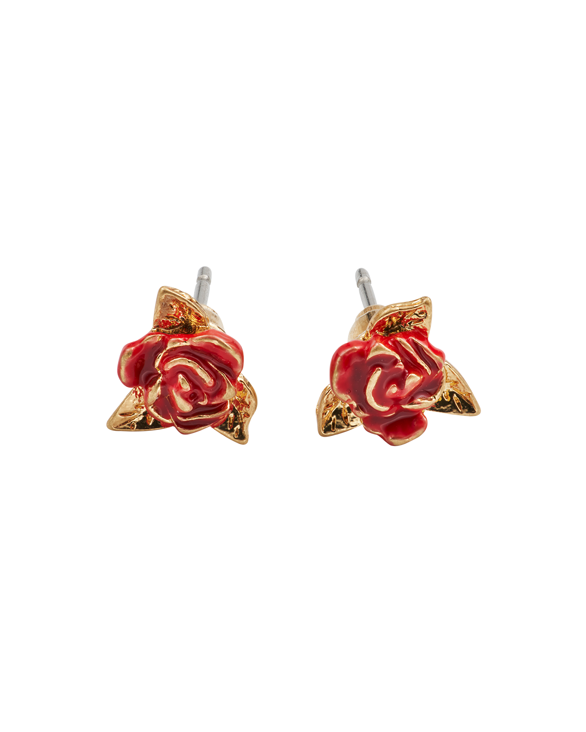 fable-england-jewellery-english-rose-ohrstecker-gold-rot image 1