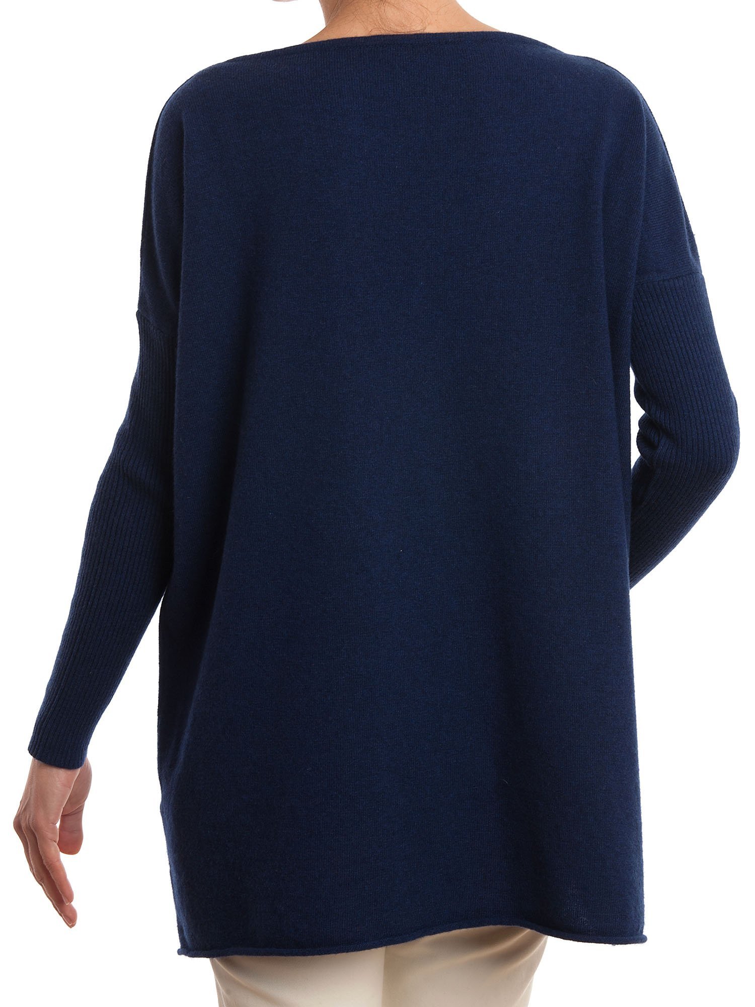 dalle-piane-cashmere-sweater-maxi-pullover-blau-woll-kaschmir image 2