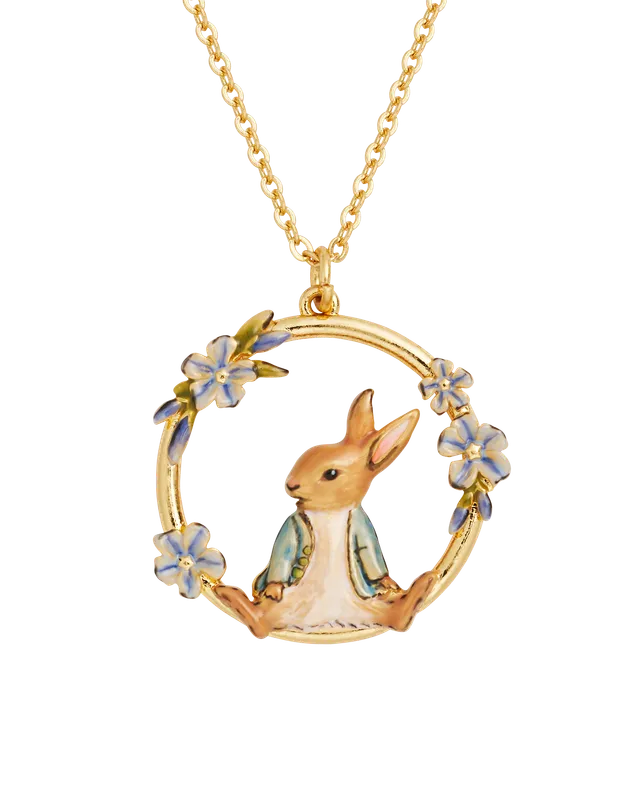 fable-england-peter-rabbit-forget-me-not-halskette-gold image 1
