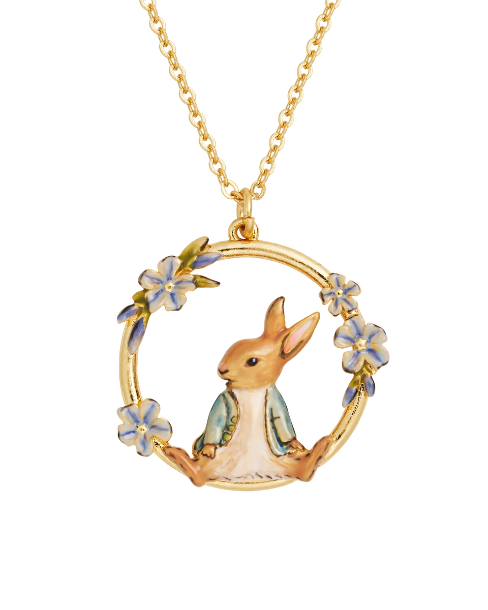 fable-england-peter-rabbit-forget-me-not-halskette-gold image 1