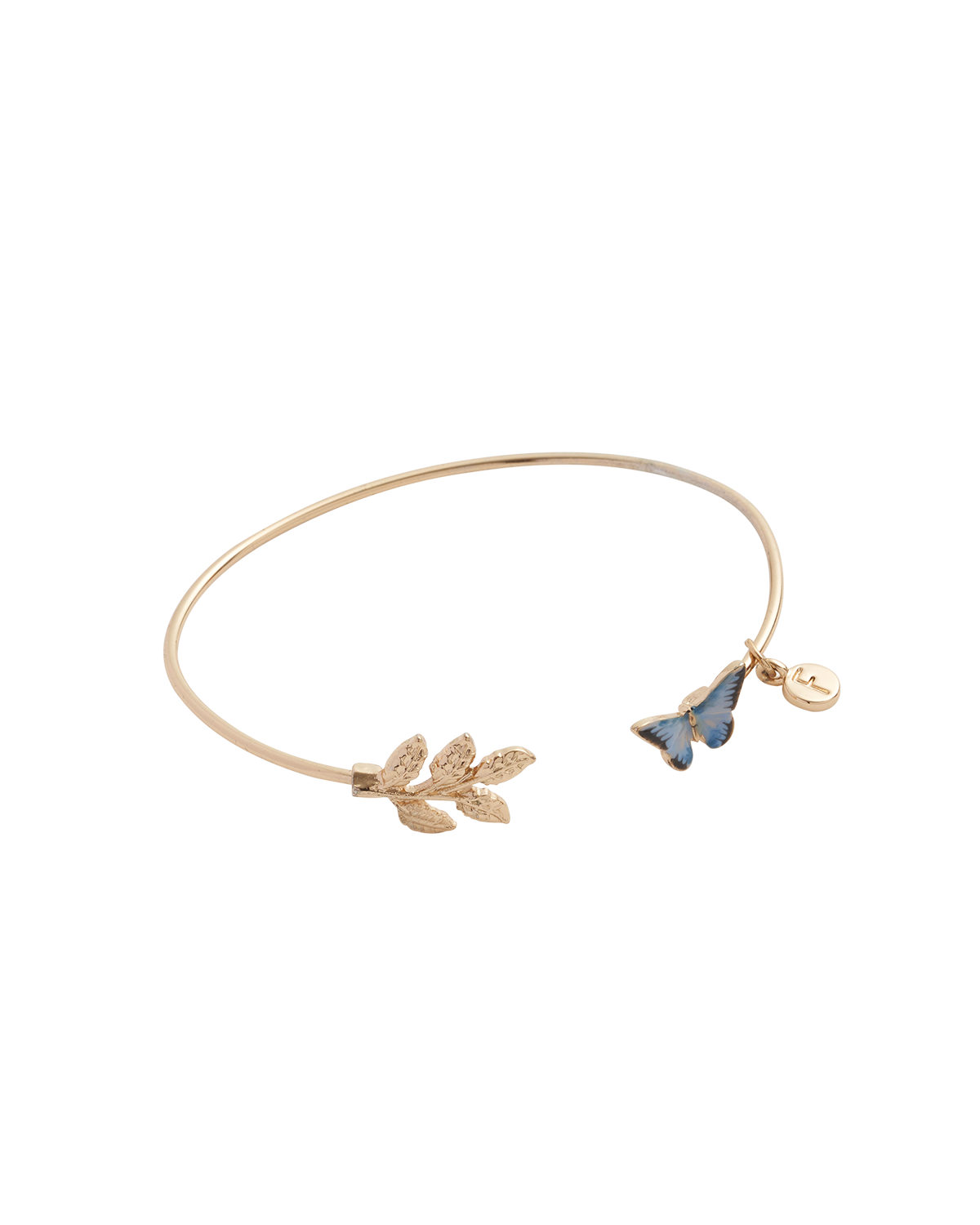 fable-england-enamel-blue-butterfly-bangle-armreif-gold image 1