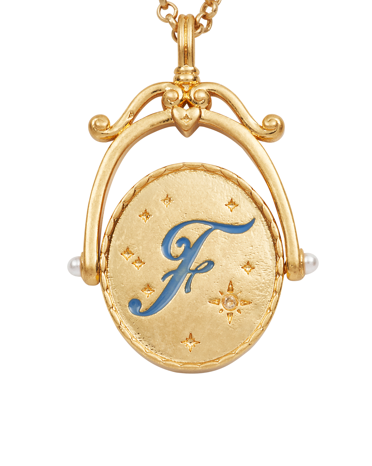 fable-england-jewellery-f-initial-halskette-gold-vergissmeinnicht image 1