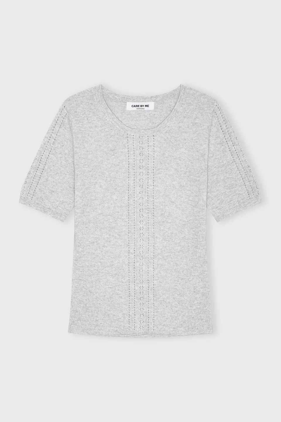 care-by-me-natacha-t-shirt-strickshirt-dusty-brown-melange-wolle-kaschmir image 1