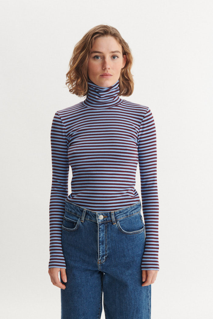 basic-apparel-ludmilla-high-neck-top-bordeaux-bio-baumwolle image 1