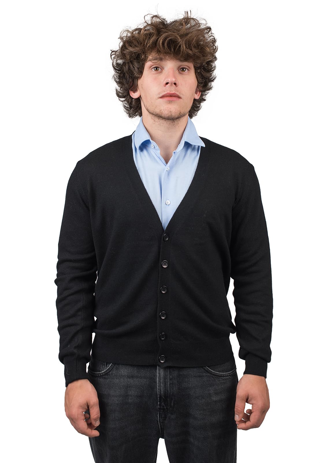 dalle-piane-cashmere-strickjacke-herren-l-blau-woll-kaschmir image 7