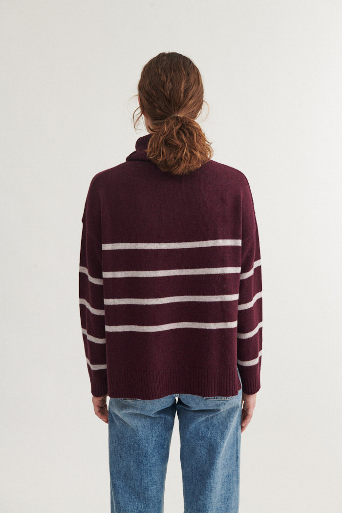 basic-apparel-lise-striped-t-neck-strickpullover-port-royale image 3