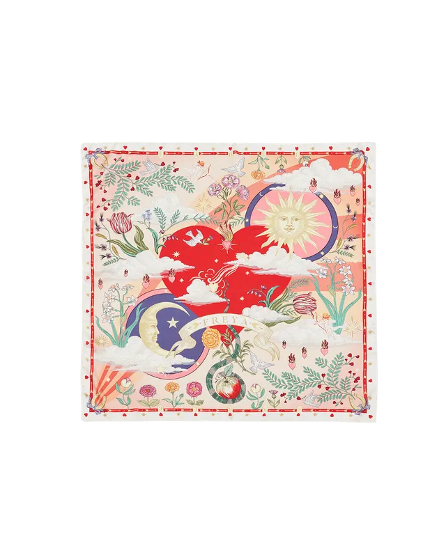 fable-england-freya-narrative-schal-quadrat-pink-seide image 1