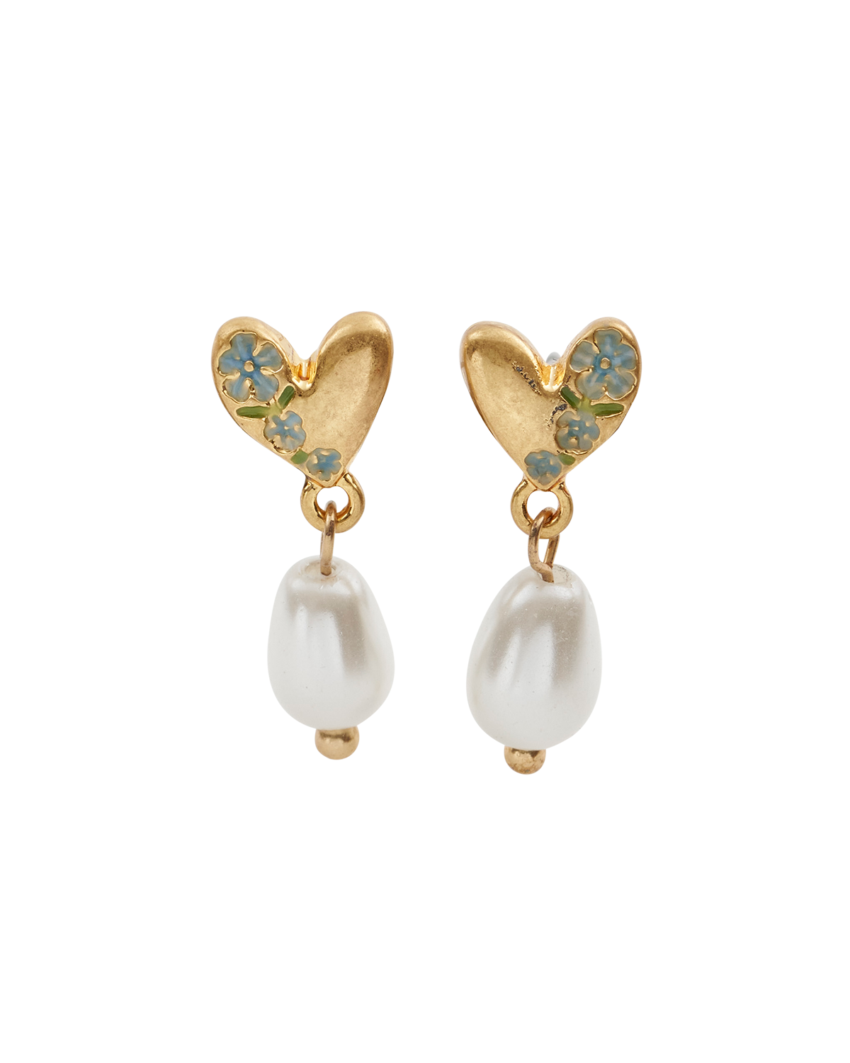 fable-england-forget-me-not-herz-ohrringe-gold-perle image 1