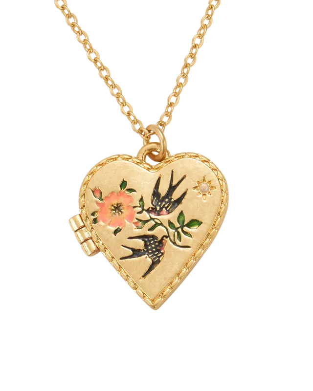 fable-england-swallow-heart-locket-halskette-herz-gold image 1