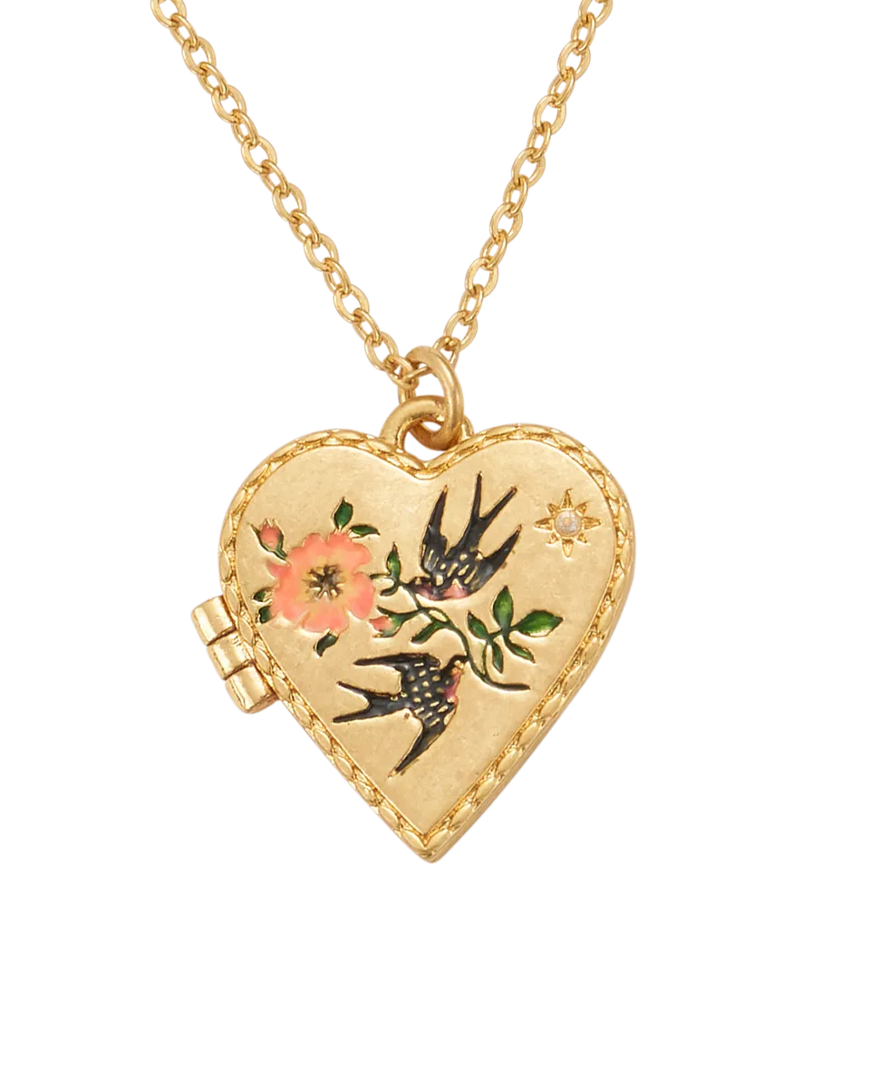 fable-england-swallow-heart-locket-halskette-herz-gold image 1