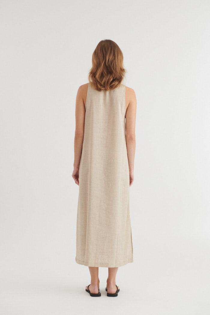 basic-apparel-carina-tank-dress-kleid-natural-melange-leinen image 3