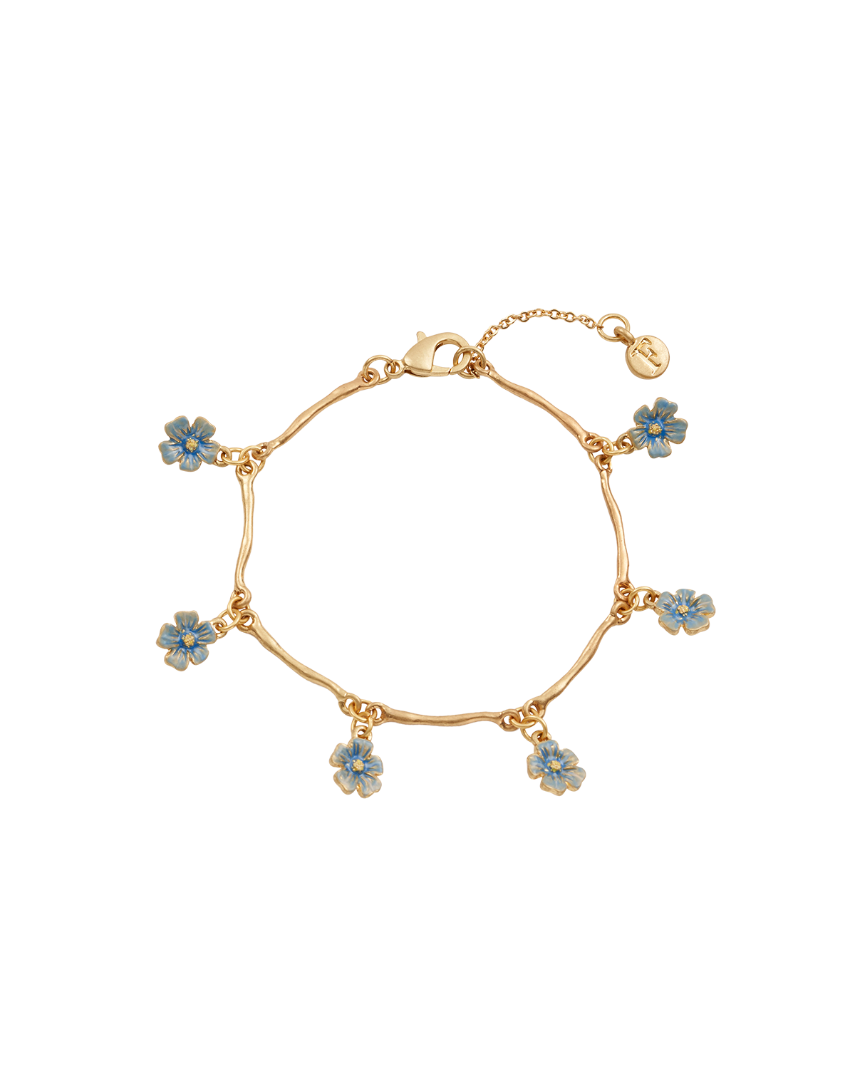 fable-england-jewellery-forget-me-not-armband-blumen-gold image 1