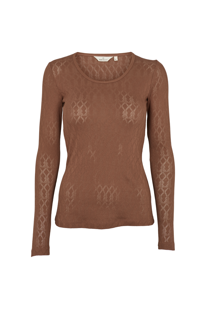 basic-apparel-ana-t-shirt-langarmshirt-braun-bio-baumwolle-muster image 1