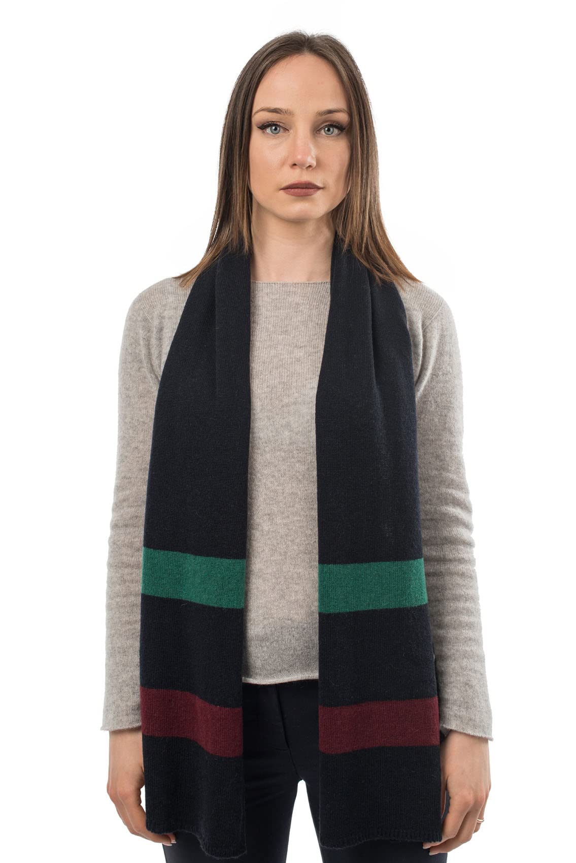 dalle-piane-cashmere-schal-gestreift-100-kaschmir-blau image 3