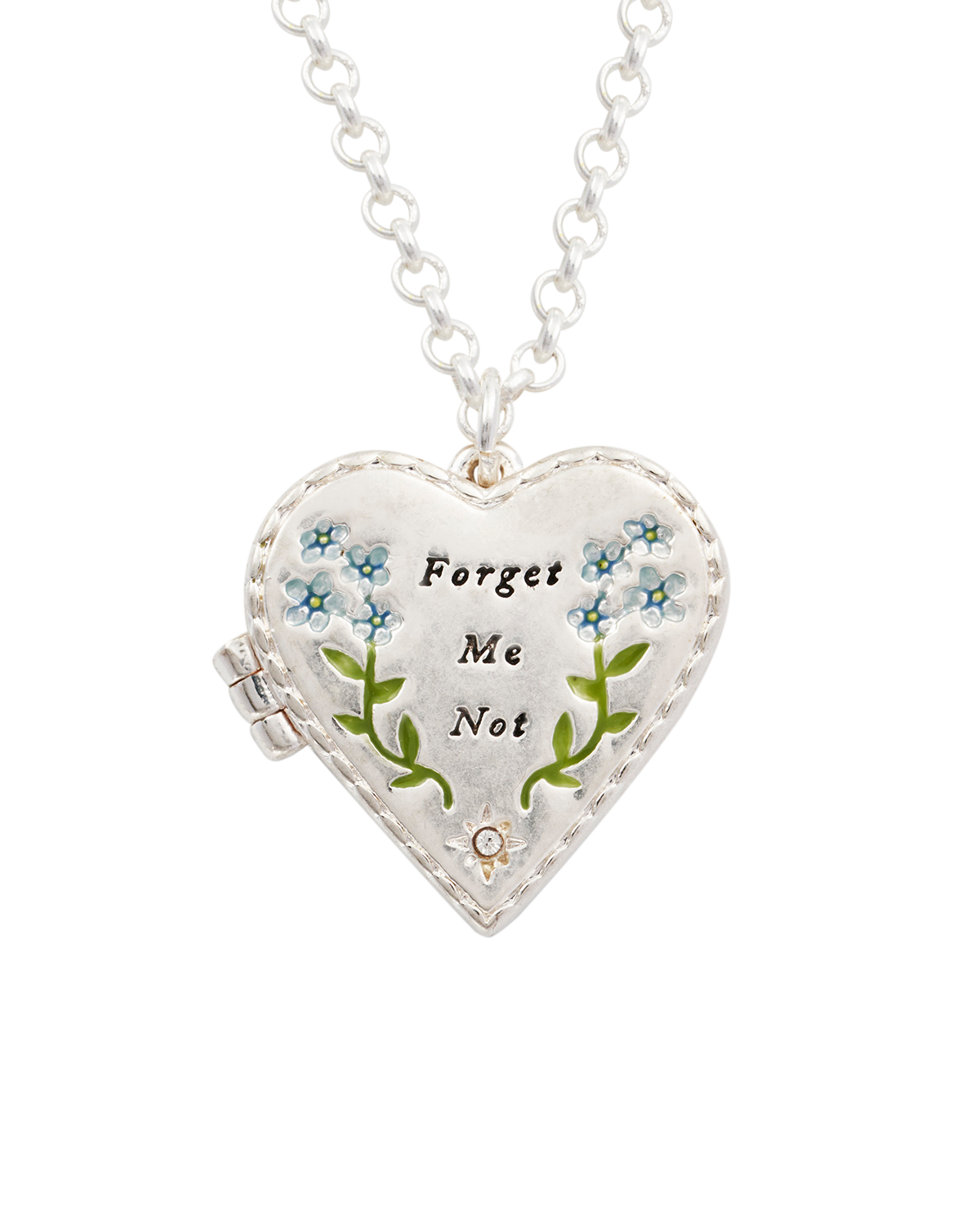 fable-england-forget-me-not-herz-halskette-silber-medaillon image 1
