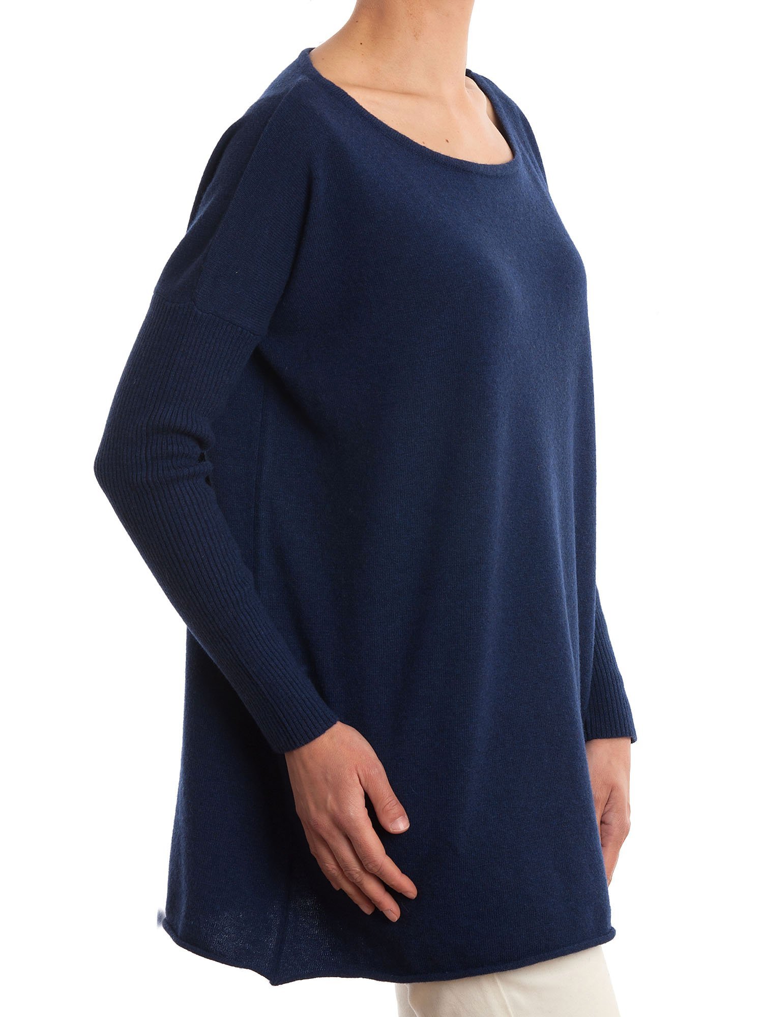 dalle-piane-cashmere-sweater-maxi-pullover-blau-woll-kaschmir image 3