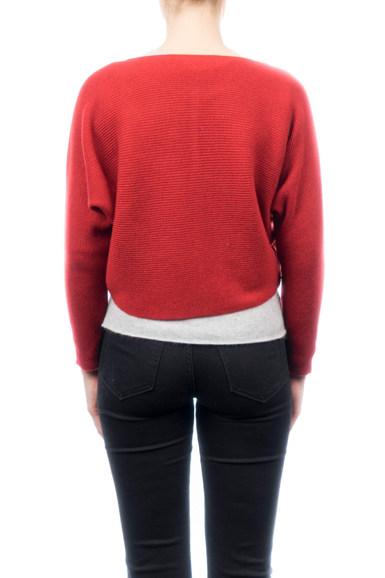 dalle-piane-sweater-strickjacke-kaschmir-rot-mit-kn-pfen image 2