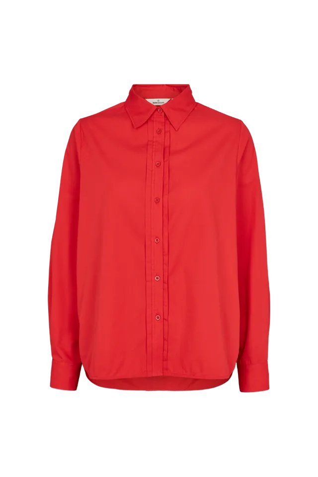 basic-apparel-vilde-pleat-shirt-bluse-high-risk-red-bio-baumwolle image 1