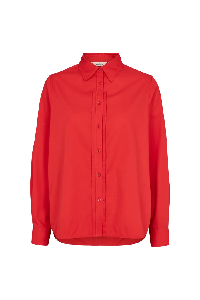basic-apparel-vilde-pleat-shirt-bluse-high-risk-red-bio-baumwolle image 1