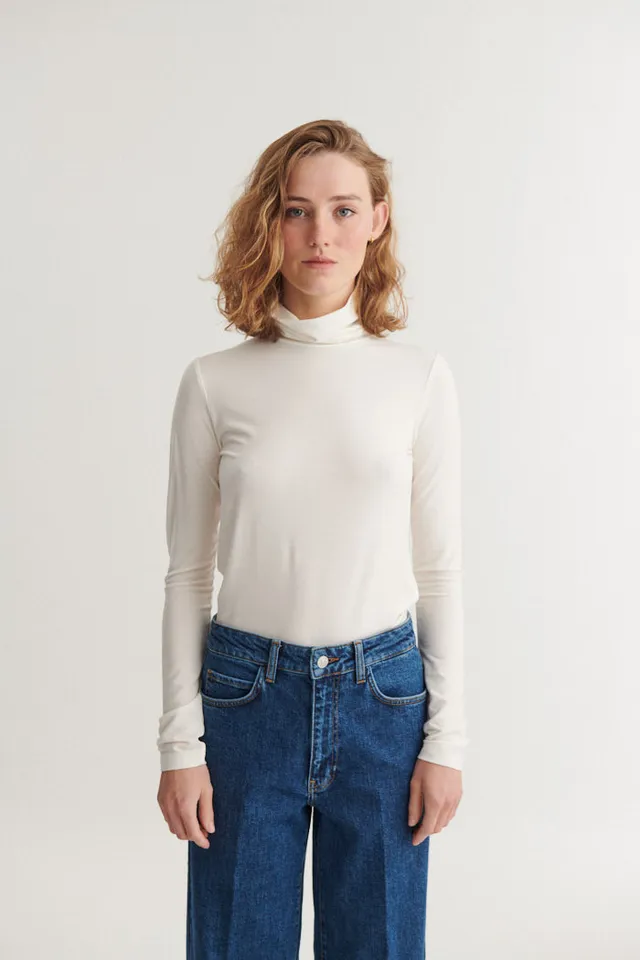 basic-apparel-joline-shirt-off-white-tencel-slim-fit image 1