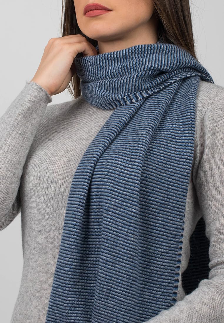 dalle-piane-cashmere-schal-nadelstreifen-blau-kaschmir image 4