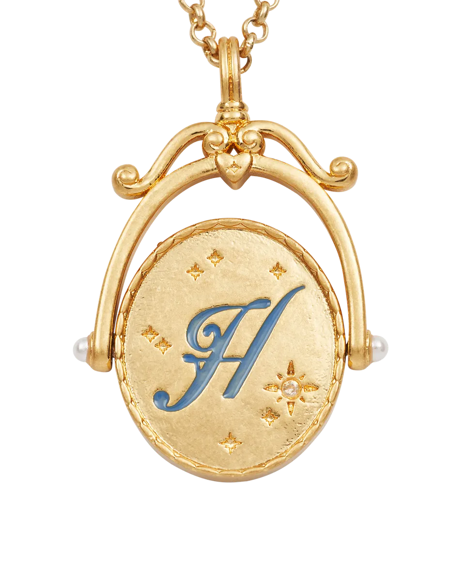 fable-england-jewellery-h-initial-hydrangea-halskette-gold image 1