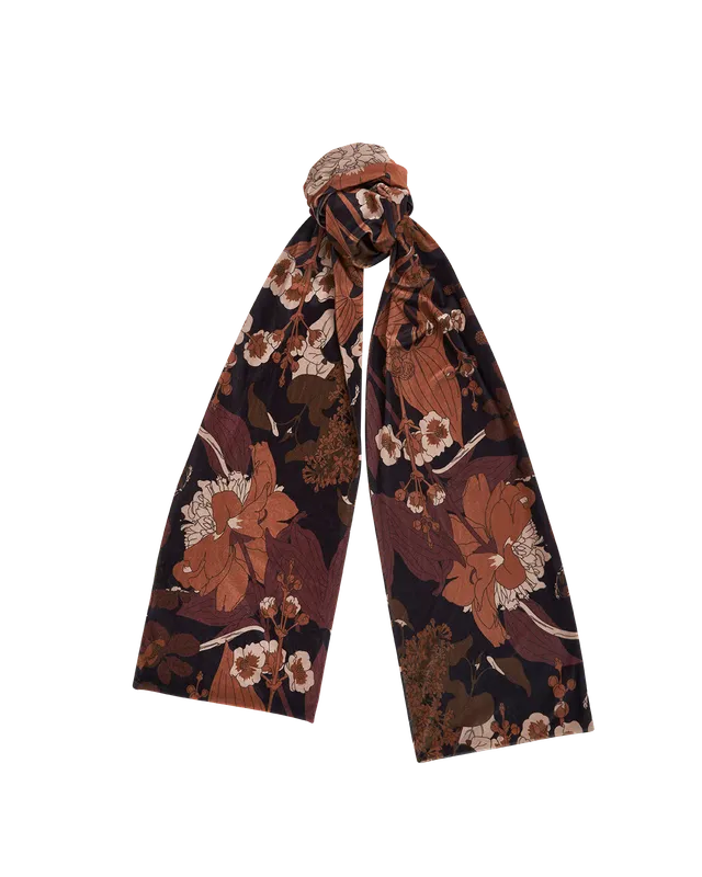 fable-england-deco-blooms-samt-schal-schwarz-blumen image 1