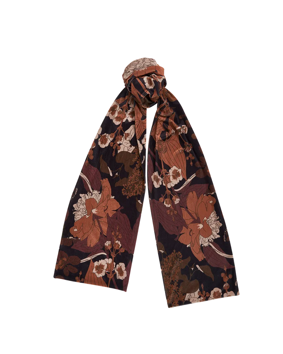 fable-england-deco-blooms-samt-schal-schwarz-blumen image 1