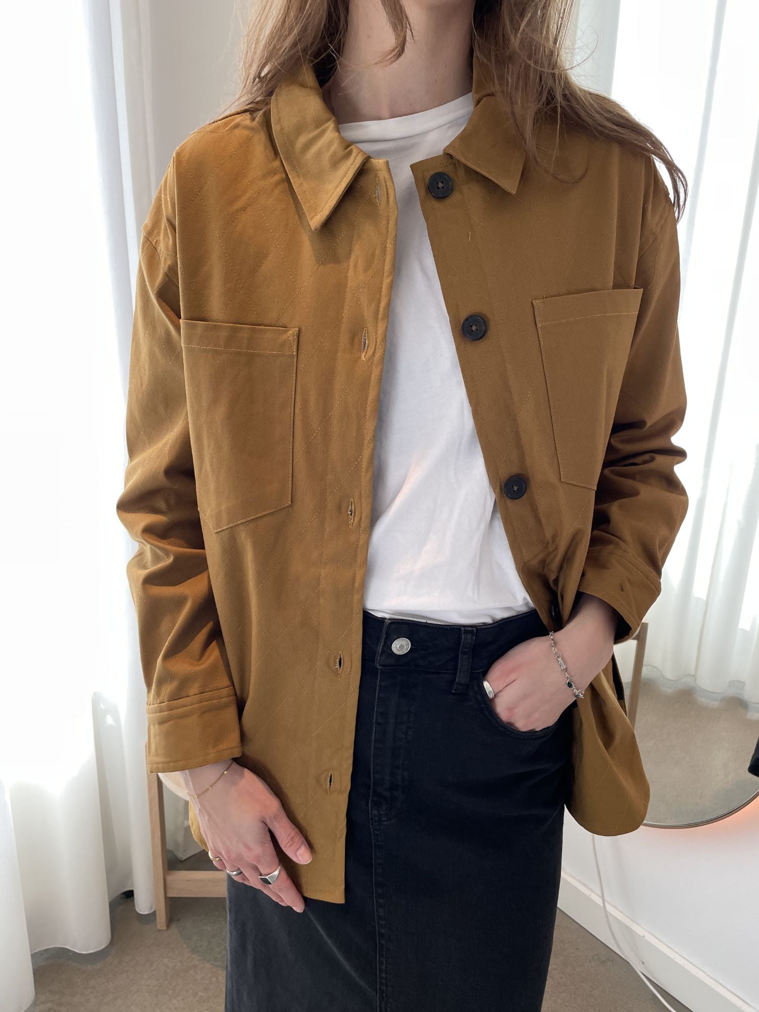 basic-apparel-mia-jacket-hemdjacke-apple-cinnamon-bio-canvas image 2