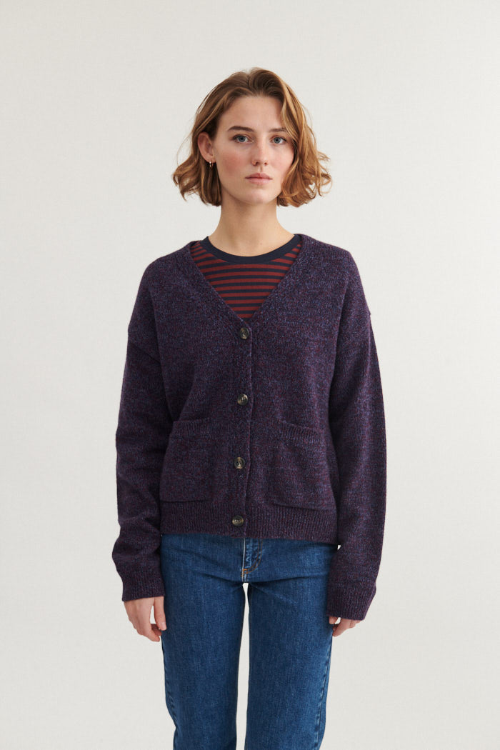 basic-apparel-lily-pocket-cardigan-bordeaux-wollmix-taschen image 1