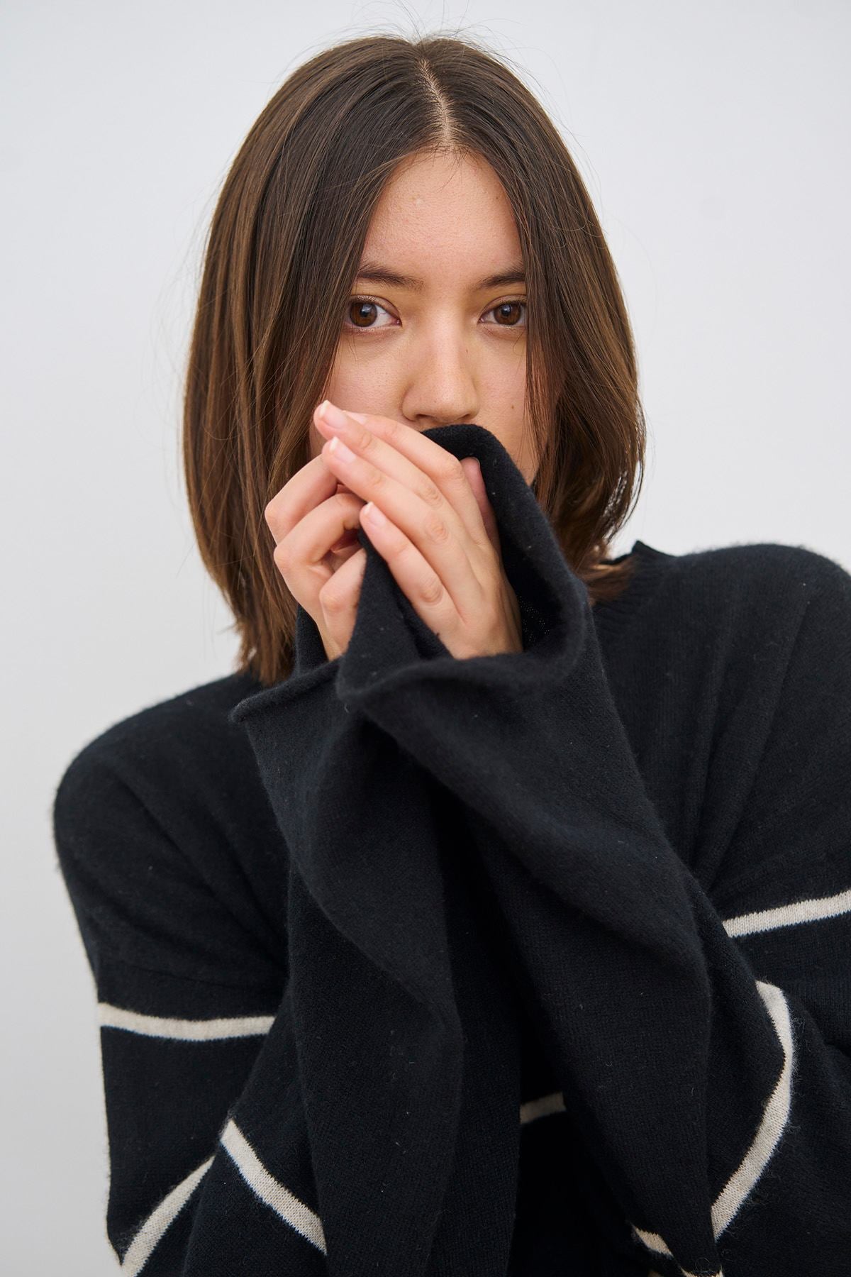 care-by-me-sea-stripe-pullover-s-black-wheat-cashmere image 8