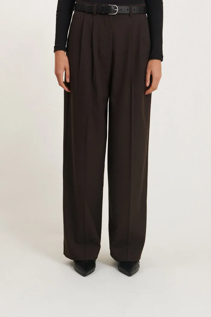 basic-apparel-marjo-pants-stoffhose-chocolate-torte-weites-bein image 1