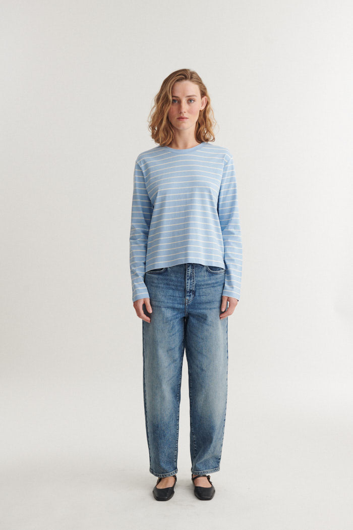basic-apparel-raja-ls-stripe-tee-langarm-frozen-fjord-bio image 4