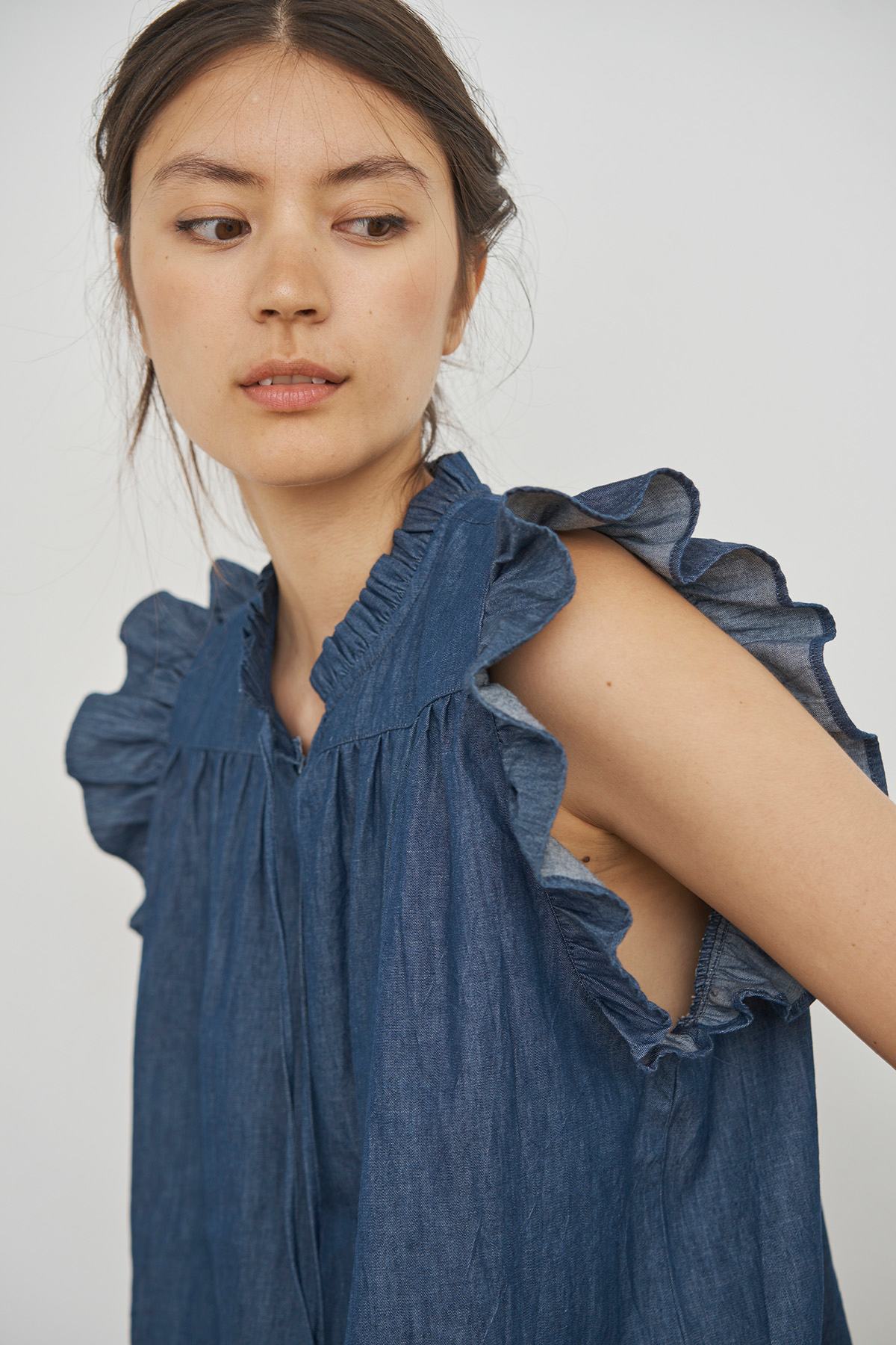 care-by-me-joy-top-denim-oberteil-dunkelblau-bio-baumwolle image 7