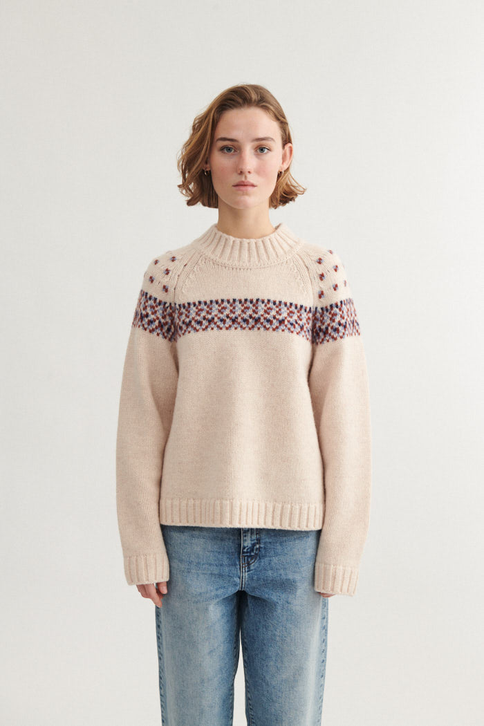 basic-apparel-blanche-sweater-wollpullover-bordeaux-wollmix image 1