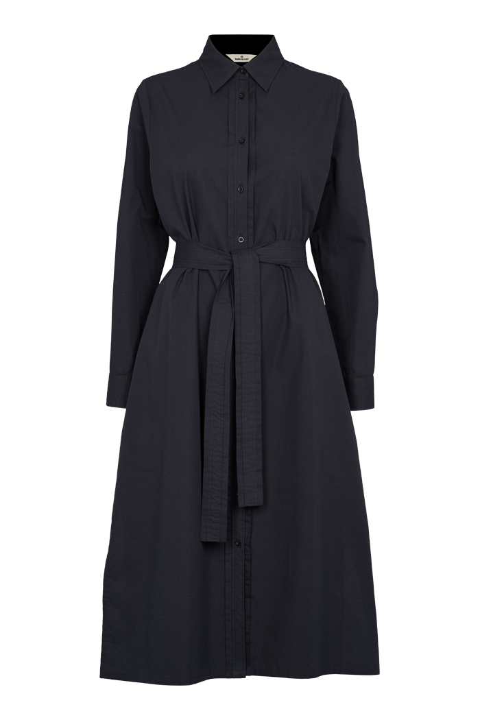 basic-apparel-vilde-pleat-dress-kleid-schwarz-bio-baumwolle image 1