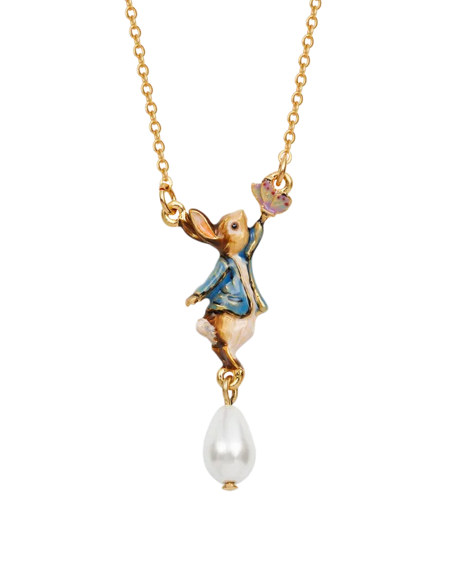 fable-england-peter-rabbit-butterfly-halskette-gold-perle image 1