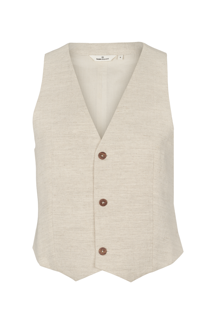 basic-apparel-nata-vest-leinenweste-natural-melange-leinen image 1