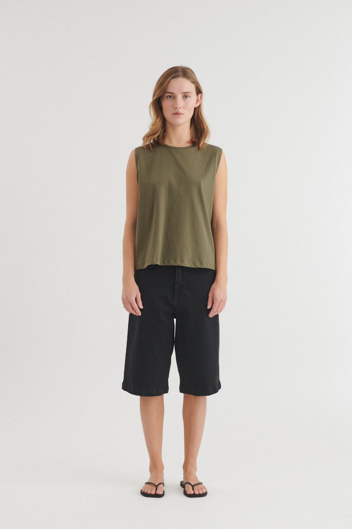 basic-apparel-raja-tank-top-army-bio-baumwolle image 4