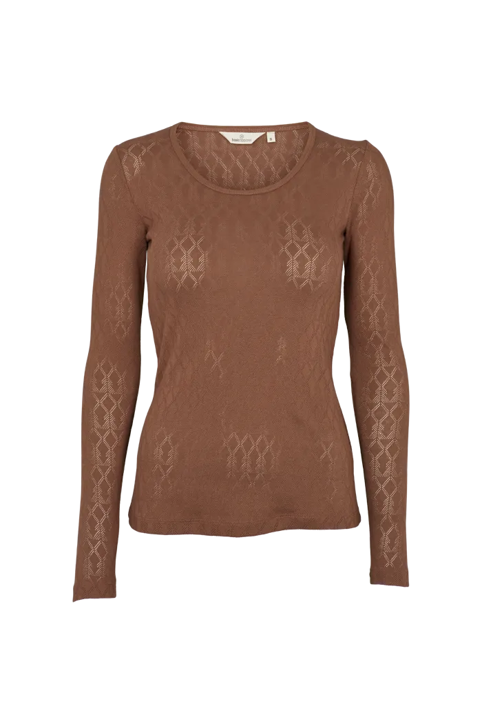 basic-apparel-ana-t-shirt-langarmshirt-braun-bio-baumwolle-muster image 1