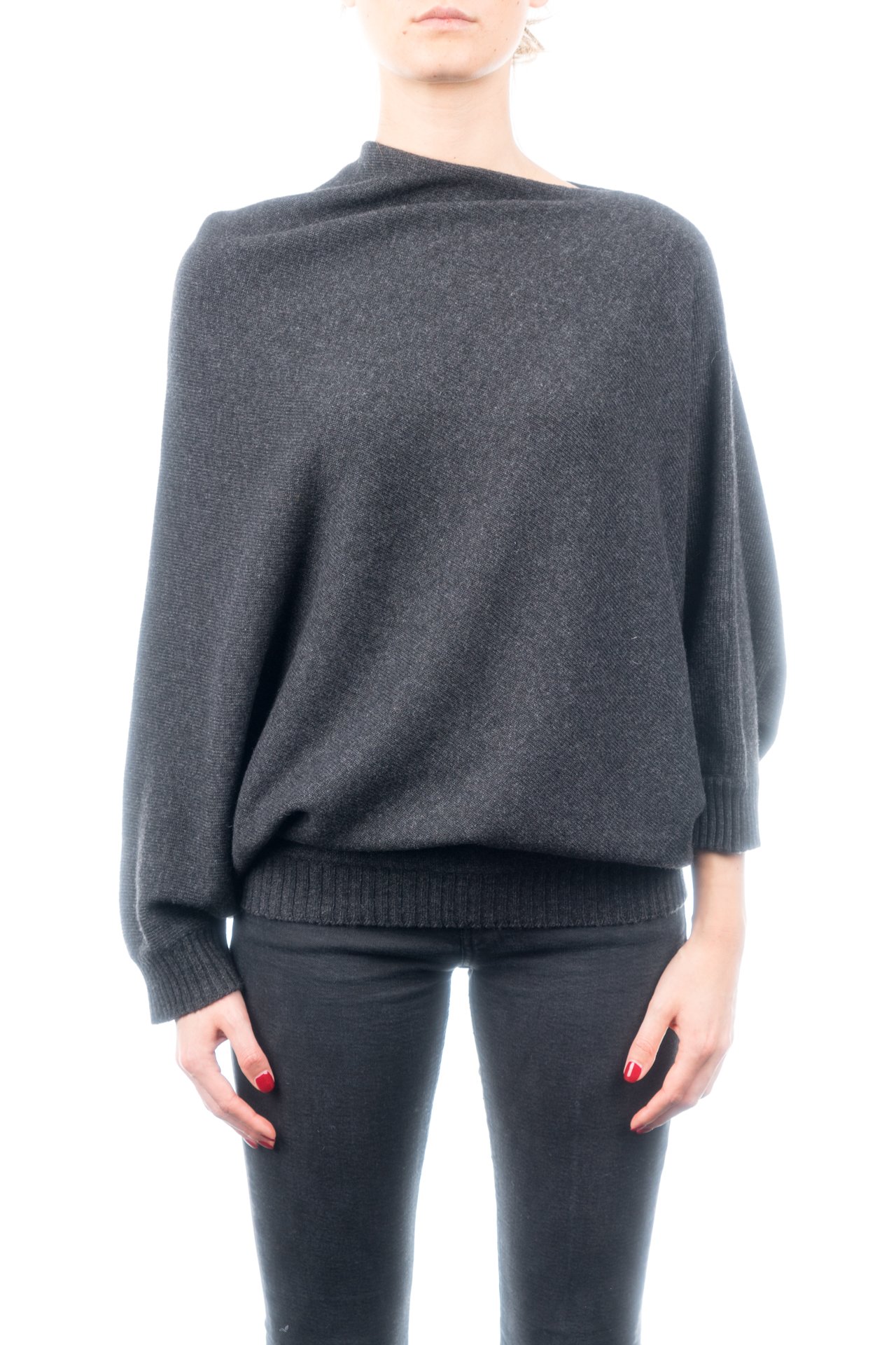 dalle-piane-cashmere-poncho-damen-blau-woll-kaschmir-strick image 3