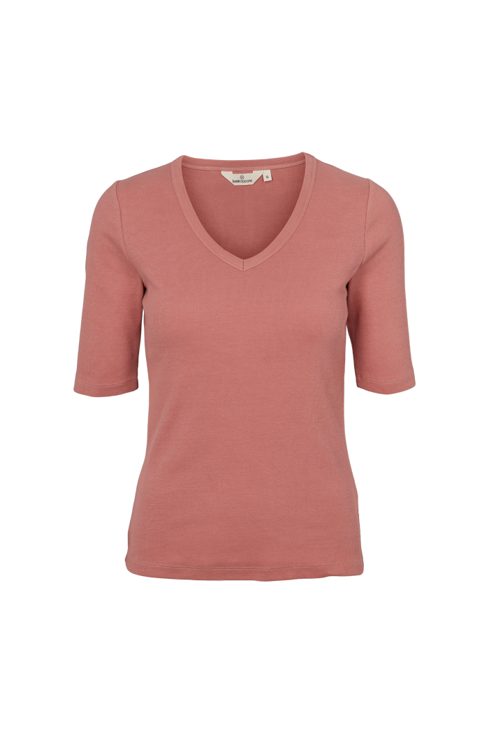 basic-apparel-ludmilla-v-neck-t-shirt-old-rose-bio-baumwolle image 1