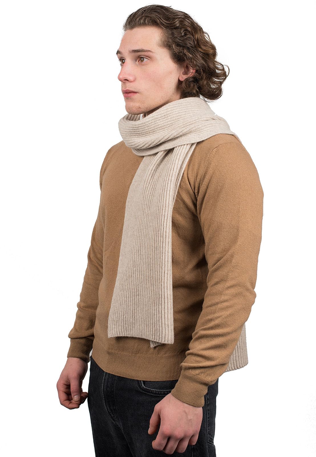 dalle-piane-cashmere-schal-gerippt-creme-100-kaschmir image 5