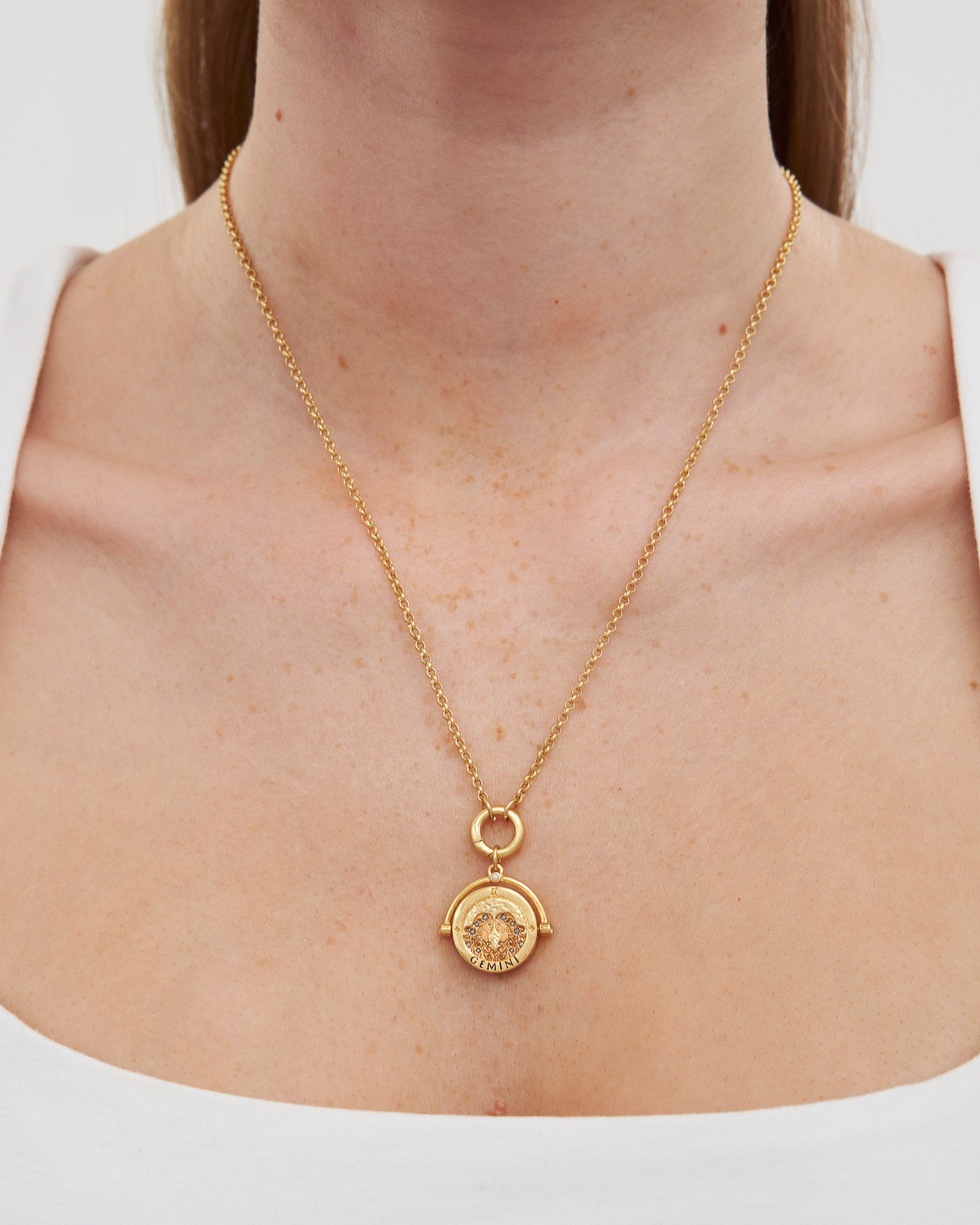 fable-england-gemini-zodiac-spinner-halskette-gold-achat image 2