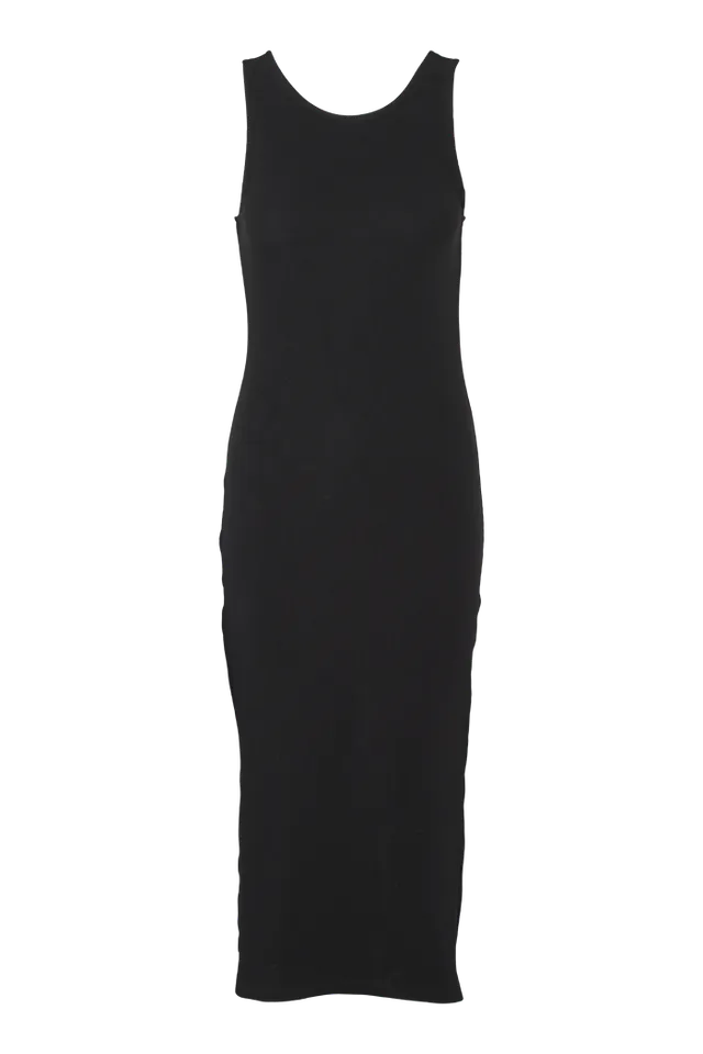 basic-apparel-ludmilla-openback-dress-kleid-black-bio-baumwolle image 1