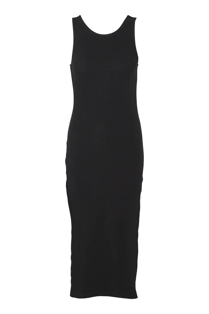 basic-apparel-ludmilla-openback-dress-kleid-black-bio-baumwolle image 1