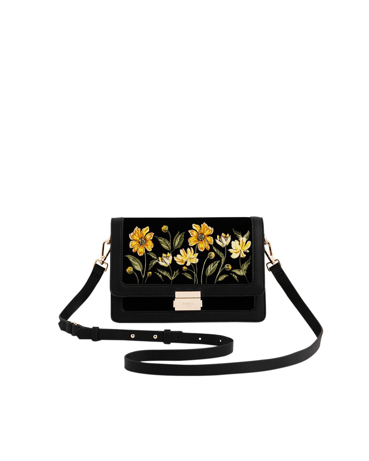 fable-england-botanical-foldover-tasche-schwarz-samt image 1