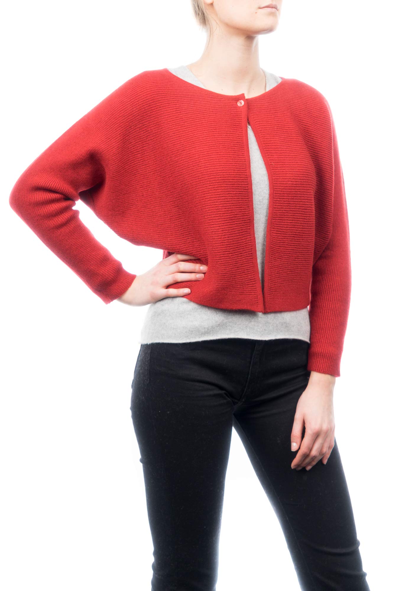 dalle-piane-sweater-strickjacke-kaschmir-rot-mit-kn-pfen image 1